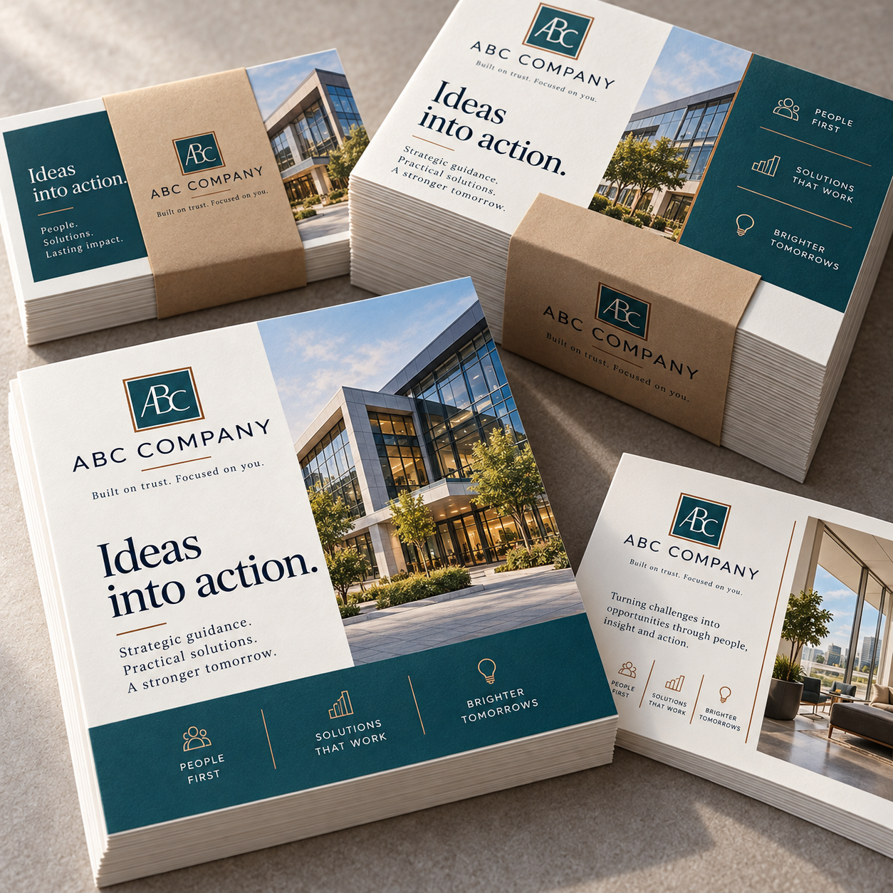 Wholesale Printing with fictional ABC Company sample branding